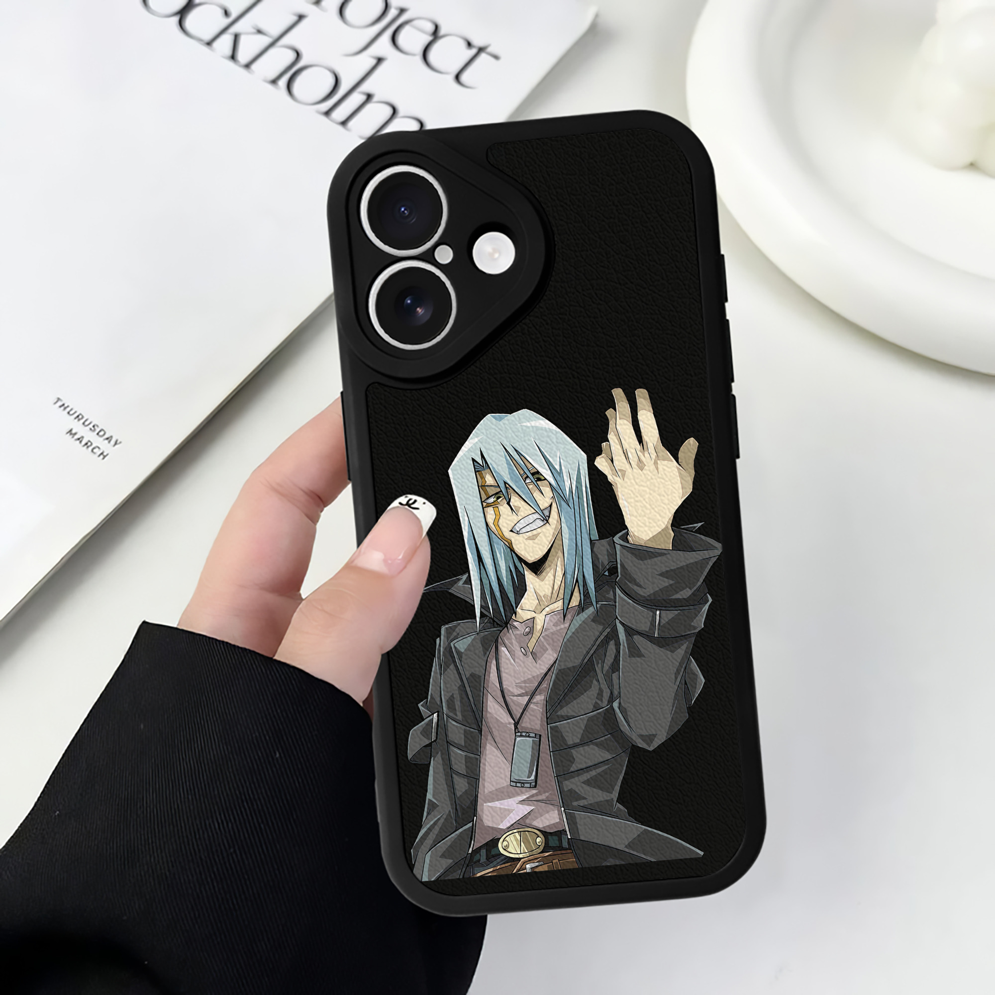 （画像用） 遊☆戯☆王 Yu-Gi-Oh! 【iPhone 16シリーズ対応】シリコンスマホケース（レザー調） 材質：シリコン